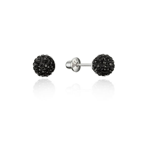 ICYROSE 925 Sterling Silver Small Jet Black Crystal Foot Ear Studs Stud Earrings 20283 ICYROSE 925 Sterling Silver Small Jet Black Crystal Foot Ear Studs Stud Earrings 20283